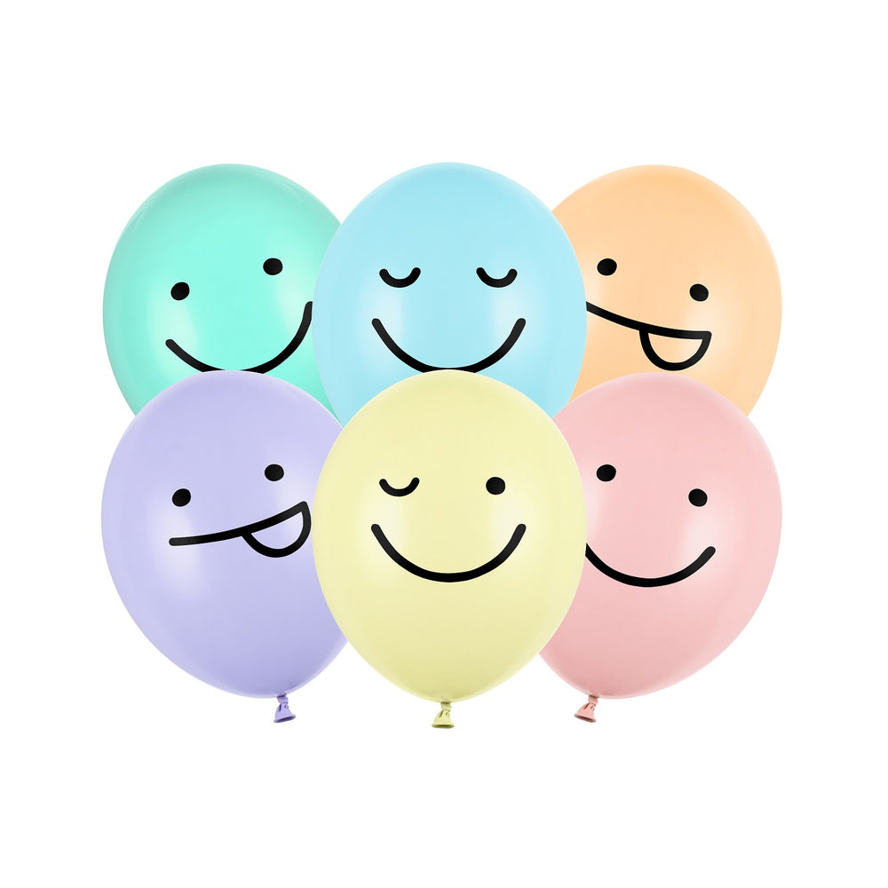 Ballons 6 Stück – Smileys 30 cm