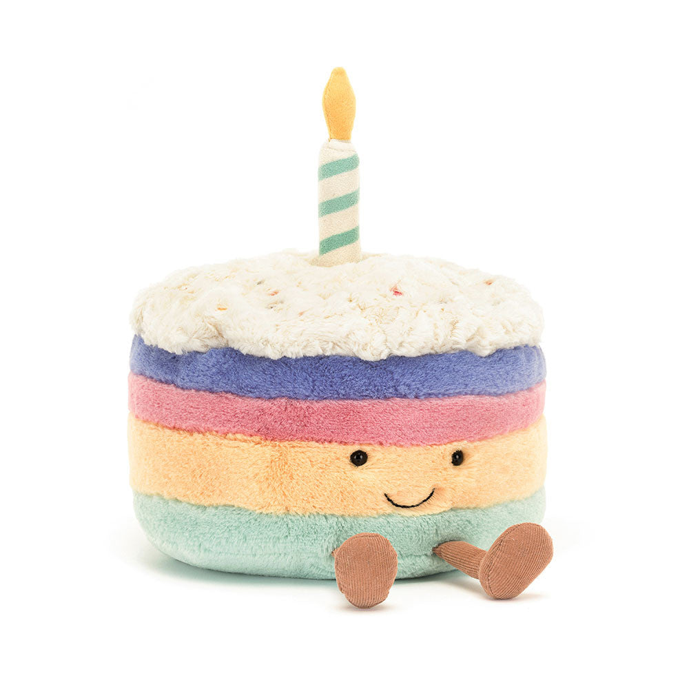 Plüsch-Geburtstagstorte – Regenbogen 18 cm