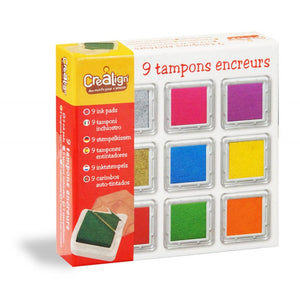 Abwaschbare Stempelfarbe in 9 Farben