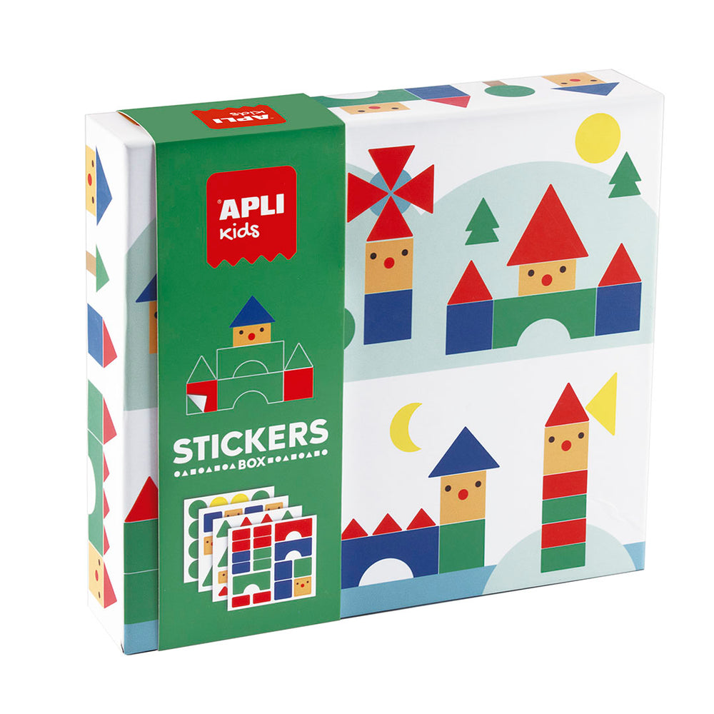 Stickerset mit geometrischen Motiven – Dorf - tablude.com