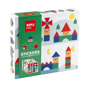 Stickerset mit geometrischen Motiven – Dorf - tablude.com