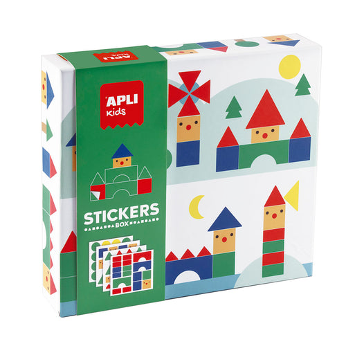 Stickerset mit geometrischen Motiven – Dorf - tablude.com