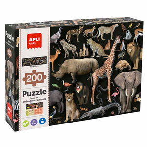 Lernpuzzle – Gefährdete Tiere Savanne 6+ - tablude.com