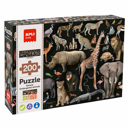 Lernpuzzle – Gefährdete Tiere Savanne 6+ - tablude.com