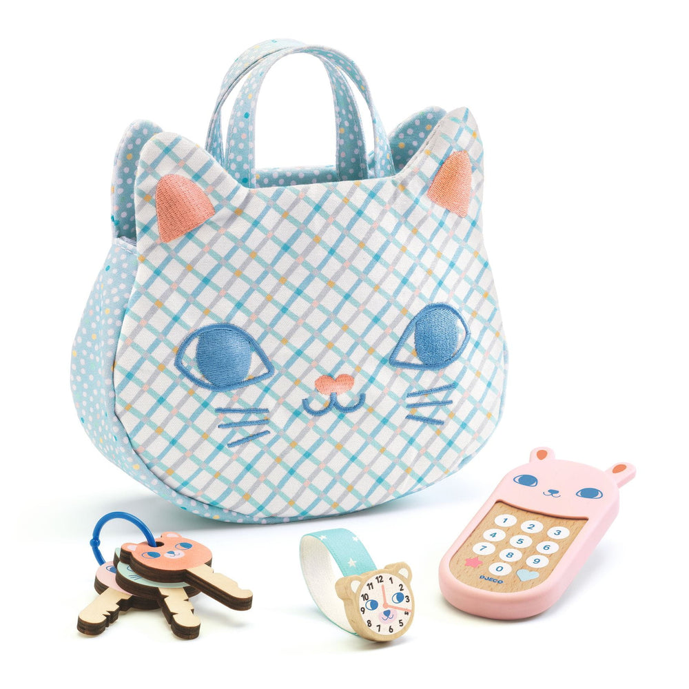 Blaue Handtasche mit Accessoires - tablude.com