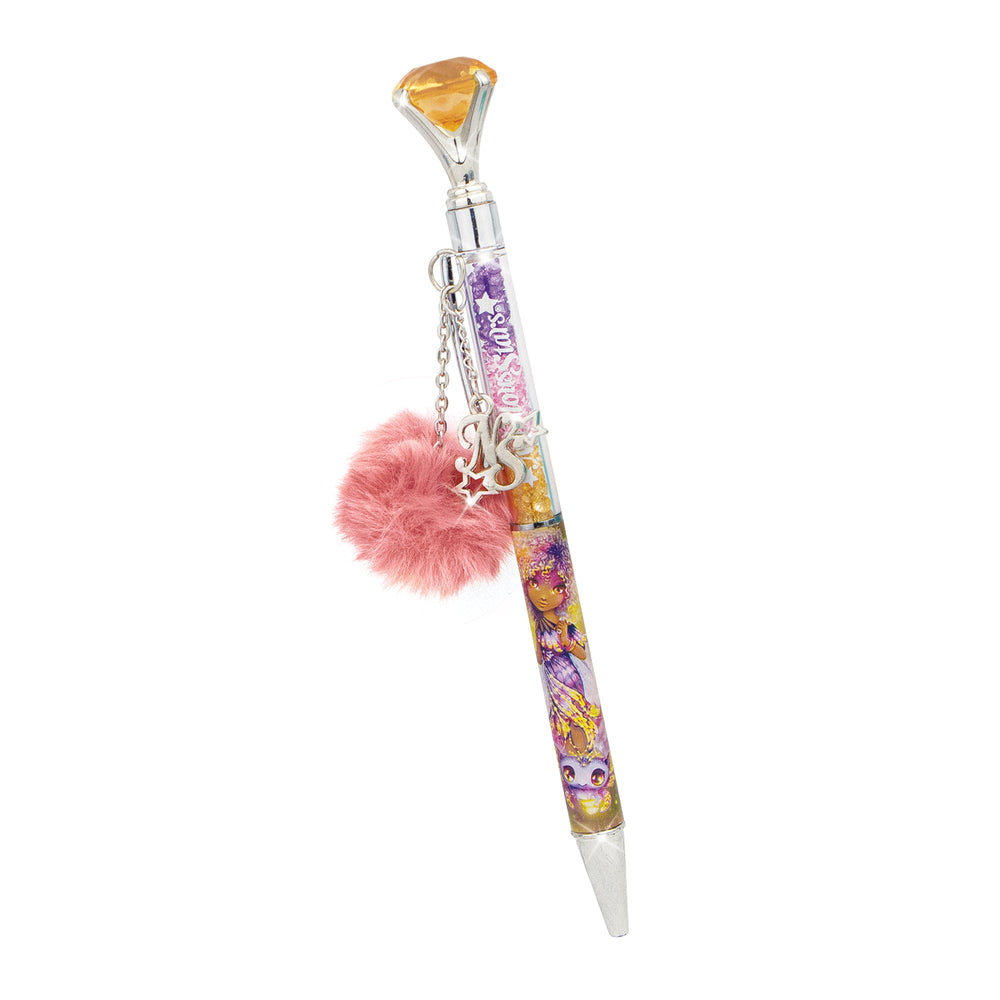 Kugelschreiber mit Kristall und Charms, rosa – Orelia
