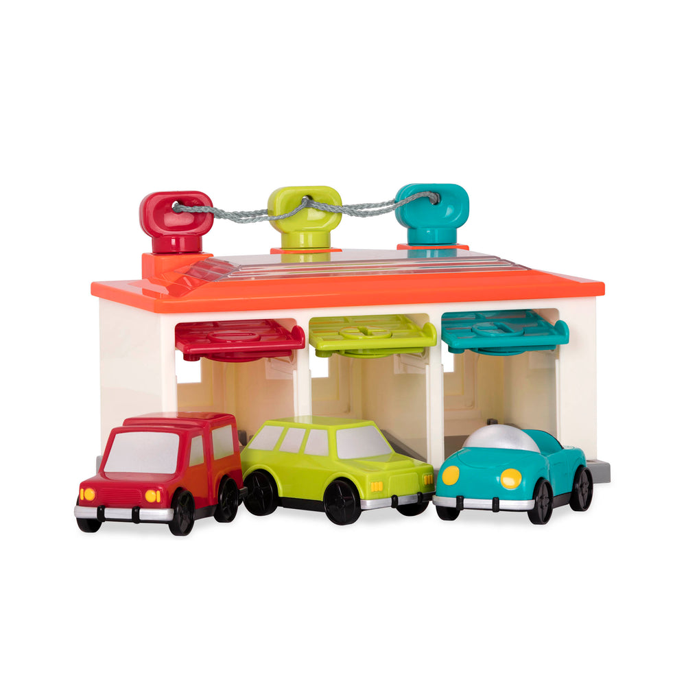 Garage mit 3 Stellplätzen, Autos und Schlüsseln