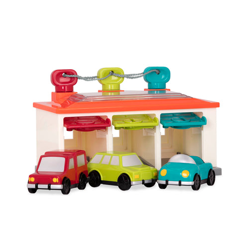 Garage mit 3 Stellplätzen, Autos und Schlüsseln