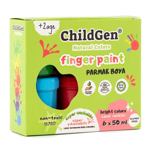 Fingerfarben 6 x 50 ml, leicht abwaschbar - tablude.com