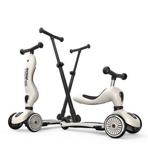 Rutschauto und Roller mit Lenker Highwaykick 1 Push and Go 2in1 1-5 Jahre – Ash