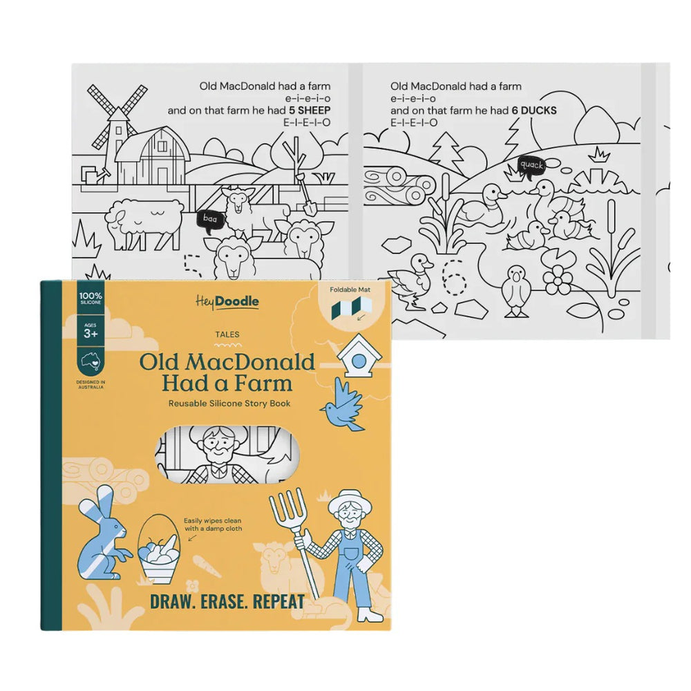 Silikonbuch zum wiederholten Ausmalen – Old MacDonald - tablude.com