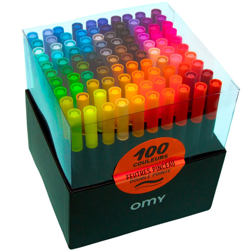 Set mit 100 Filzstiften mit doppelter Spitze - tablude.com