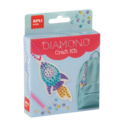 Set zum Basteln von Diamant-Schlüsselanhängern DIY – Rakete - tablude.com