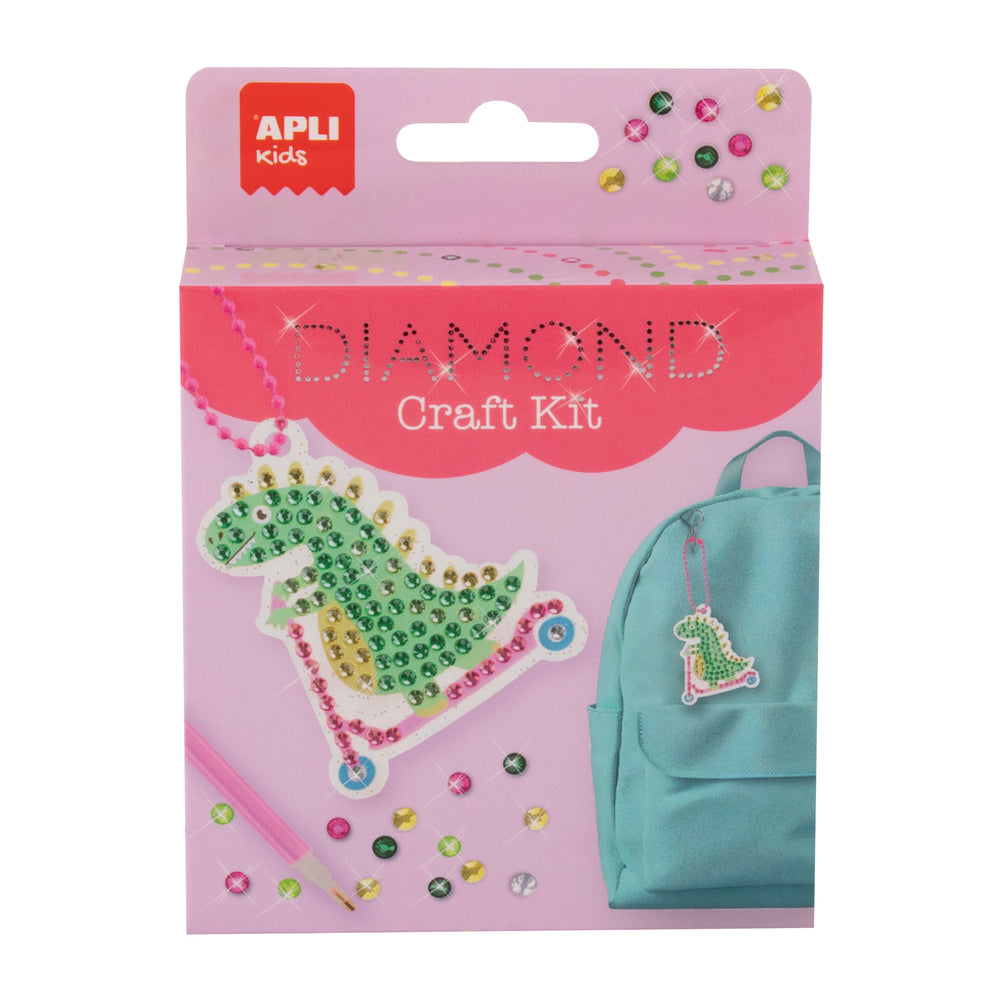Set zum Basteln von Diamant-Schlüsselanhängern DIY – Dinosaurier - tablude.com