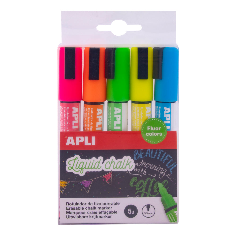 Set mit Kreidemarkern – fluoreszierend 5 Stück - tablude.com