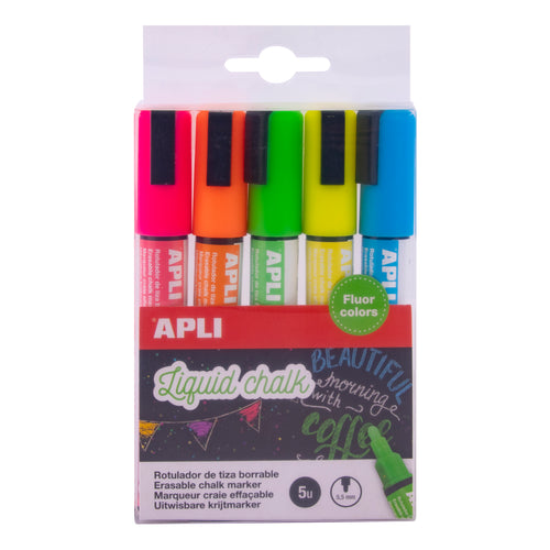 Set mit Kreidemarkern – fluoreszierend 5 Stück - tablude.com
