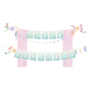 Banner Girlande – Happy Birthday Meerjungfrau 130 x 100 cm