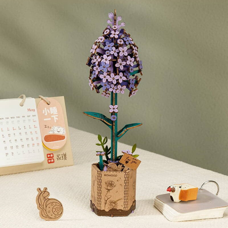 Holzpuzzle 3D DIY Fliederblüte