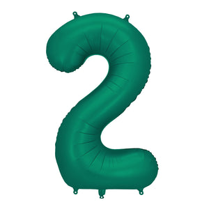 Folienballon 86 cm – Zahl 2, flaschengrün