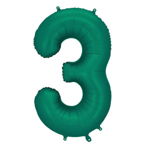 Folienballon 86 cm – Zahl 3, flaschengrün