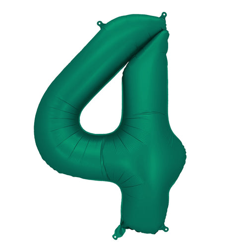 Folienballon 86 cm – Zahl 4 (Flaschenform), grün