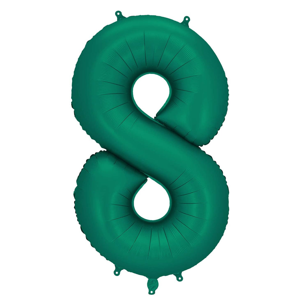 Folienballon 86 cm – Zahl 8, flaschengrün