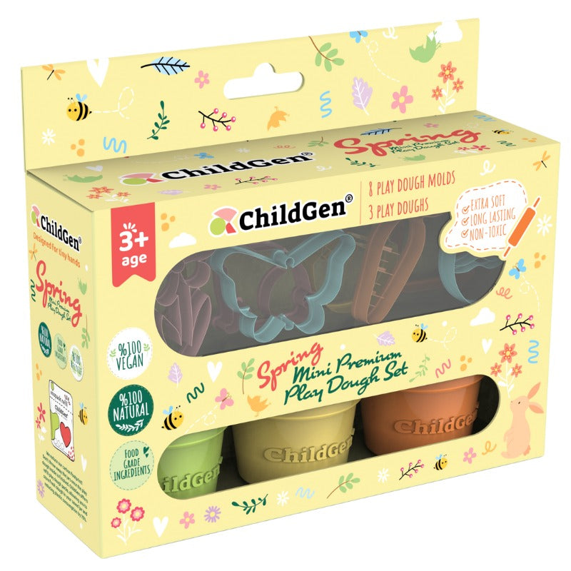 Kreativset, 100 % natürliche Knete und 8 Formen – Frühling - tablude.com