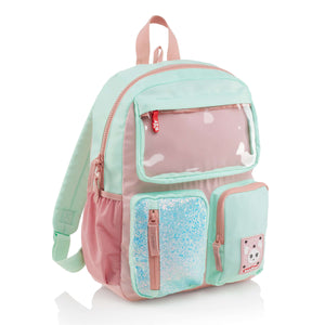 Vierkammer-Rucksack – Türkis 17 l