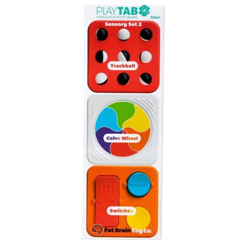 Set mit 2 sensorischen Quadraten mit schwarz-weißen Kugeln von PlayTab