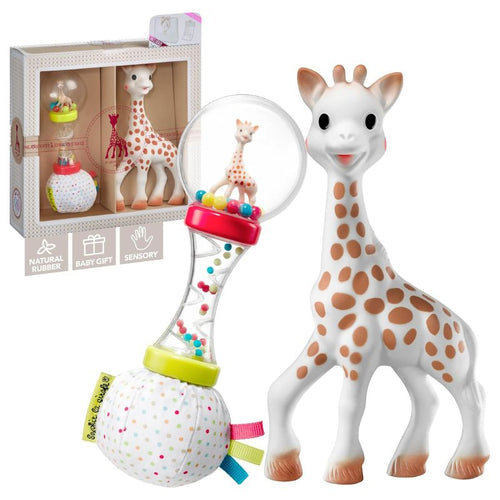 Geschenkset Sophie la girafe mit Maracas-Rassel - tablude.com