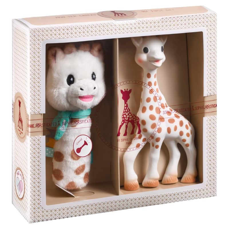 Geschenkset Sophie la girafe mit Plüschrassel - tablude.com