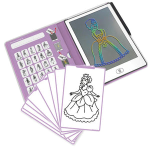 Grafiktablett Kidydraw Mini – Prinzessinnen mit buntem Zeichnen und Ausmalvorlagen