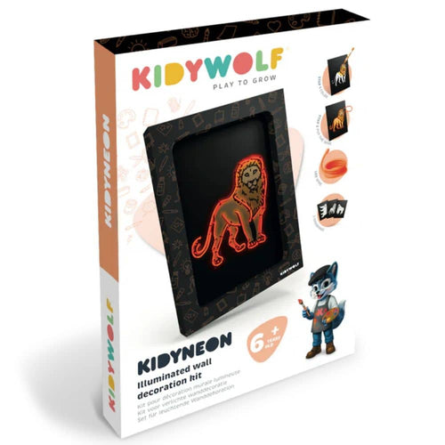 Set zum Basteln einer leuchtenden Wanddekoration – Kidyneon Tiere, 3 Stück