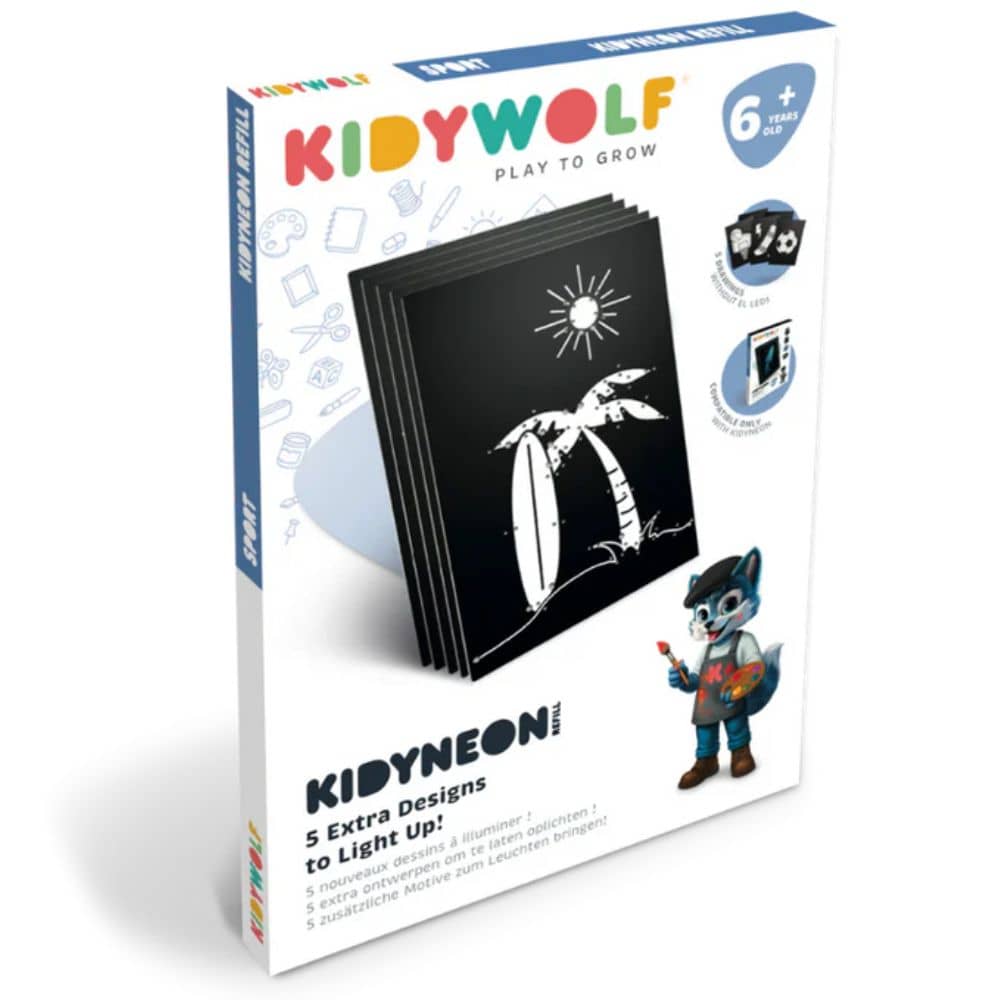 Einsätze für leuchtende Wanddekorationen – Kidyneon Sport, 5 Stück