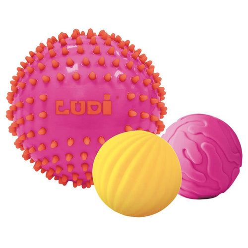 Set mit 3 Sensorikbällen 2+1 – rosa Version