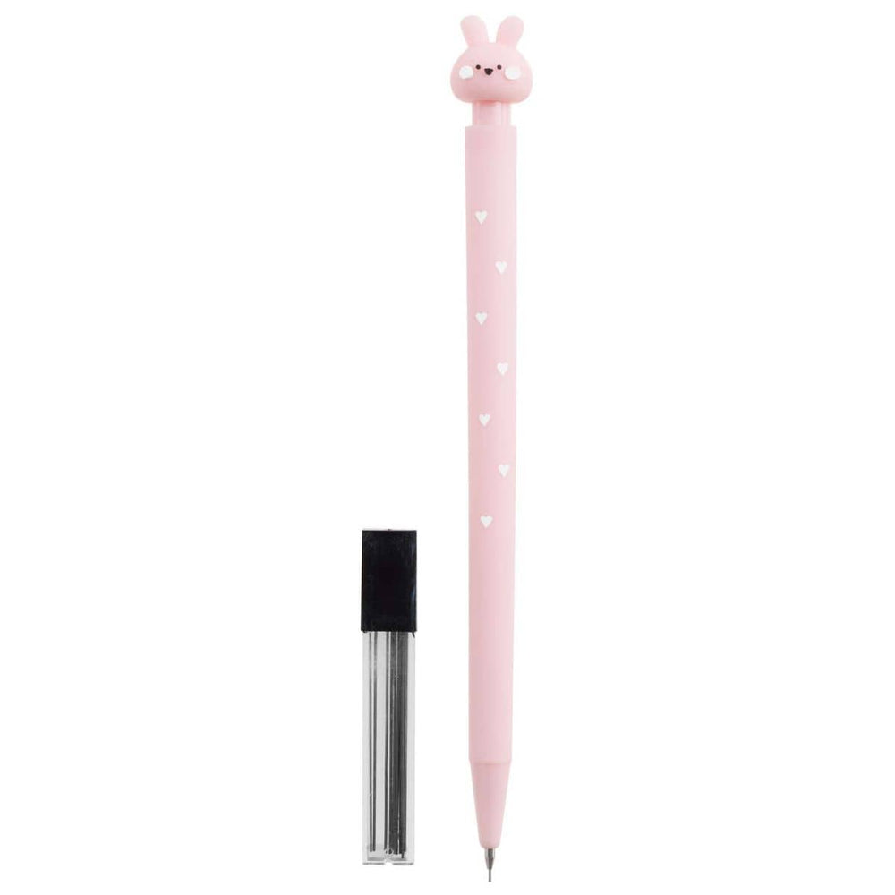 Druckbleistift-Set mit Ersatzminen – Rosa Häschen (0,5 mm, 2B)