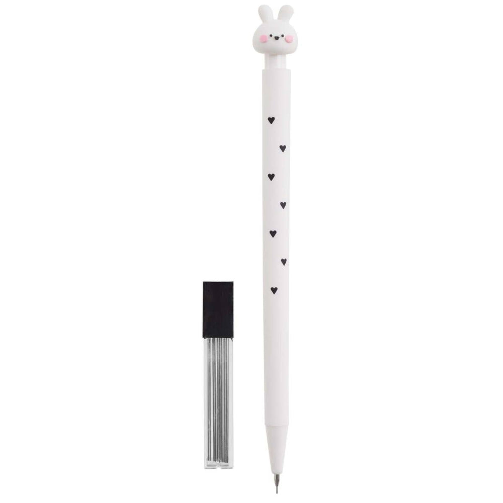 Druckbleistift-Set mit Ersatzminen – Weißes Häschen (0,5 mm, 2B)
