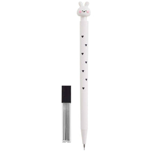 Druckbleistift-Set mit Ersatzminen – Weißes Häschen (0,5 mm, 2B)