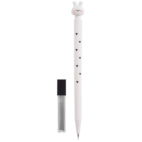 Druckbleistift-Set mit Ersatzminen – Weißes Häschen (0,5 mm, 2B)