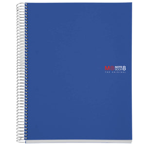 A4 Spiralnotizbuch Blue - 200 Blatt kariert (8 Farbsegmente)