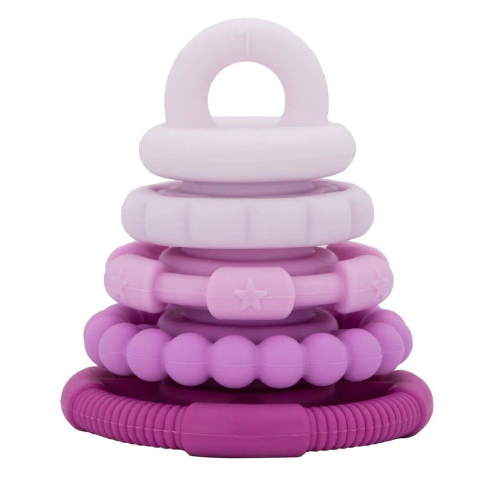 Silikon-Stapelturm und Beißring-Set - Raspberry (5 Ringe)