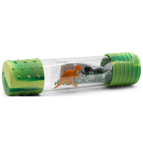 DIY Sensorik-Flasche - Dinosaurier mit Figur und Glitzer