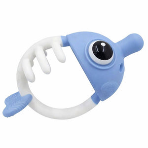 3-in-1-Beruhigungsbeißring - Fisch Light Blue