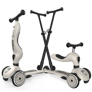 Laufrad und Roller mit Schiebegriff Highwaykick 1 Push and Go 2-in-1 für 1–5 Jahre – Miffy Ash