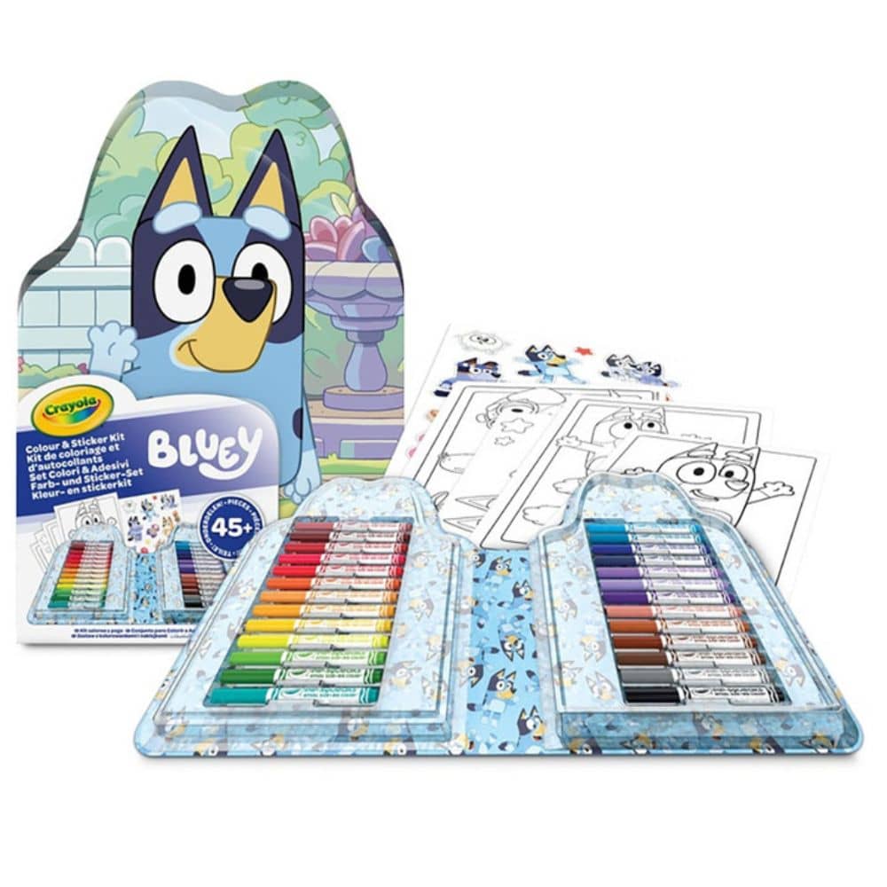 Malbuch-Set mit Filzstiften und Stickern – Bluey (47 Teile)