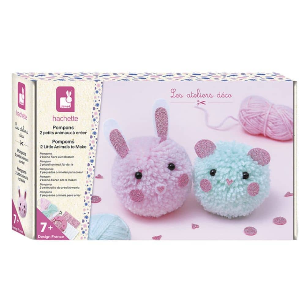Kreativset – Pompons: 2 kleine Tierchen (ab 7 Jahren)
