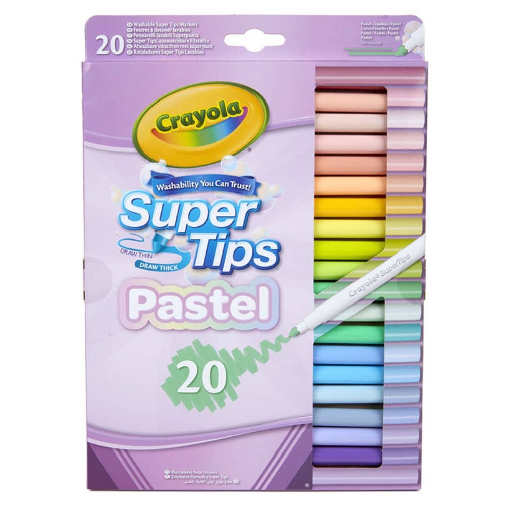 Auswaschbare Filzstifte – Super Tips, Pastellfarben (20 Stück)