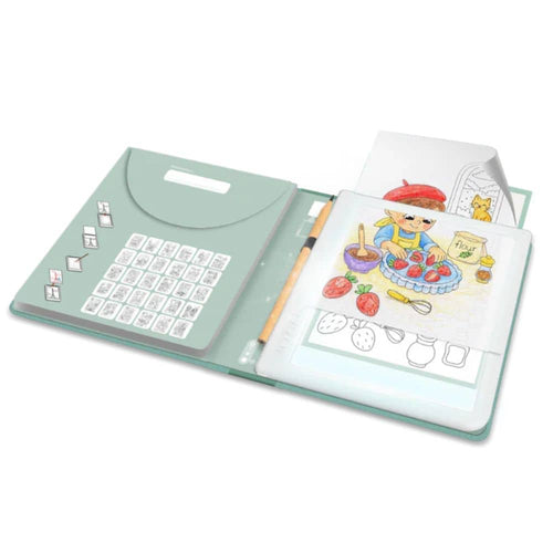 Beleuchtetes Tablet zum Nachzeichnen mit Bleistift – 30 Vorlagen –  Food