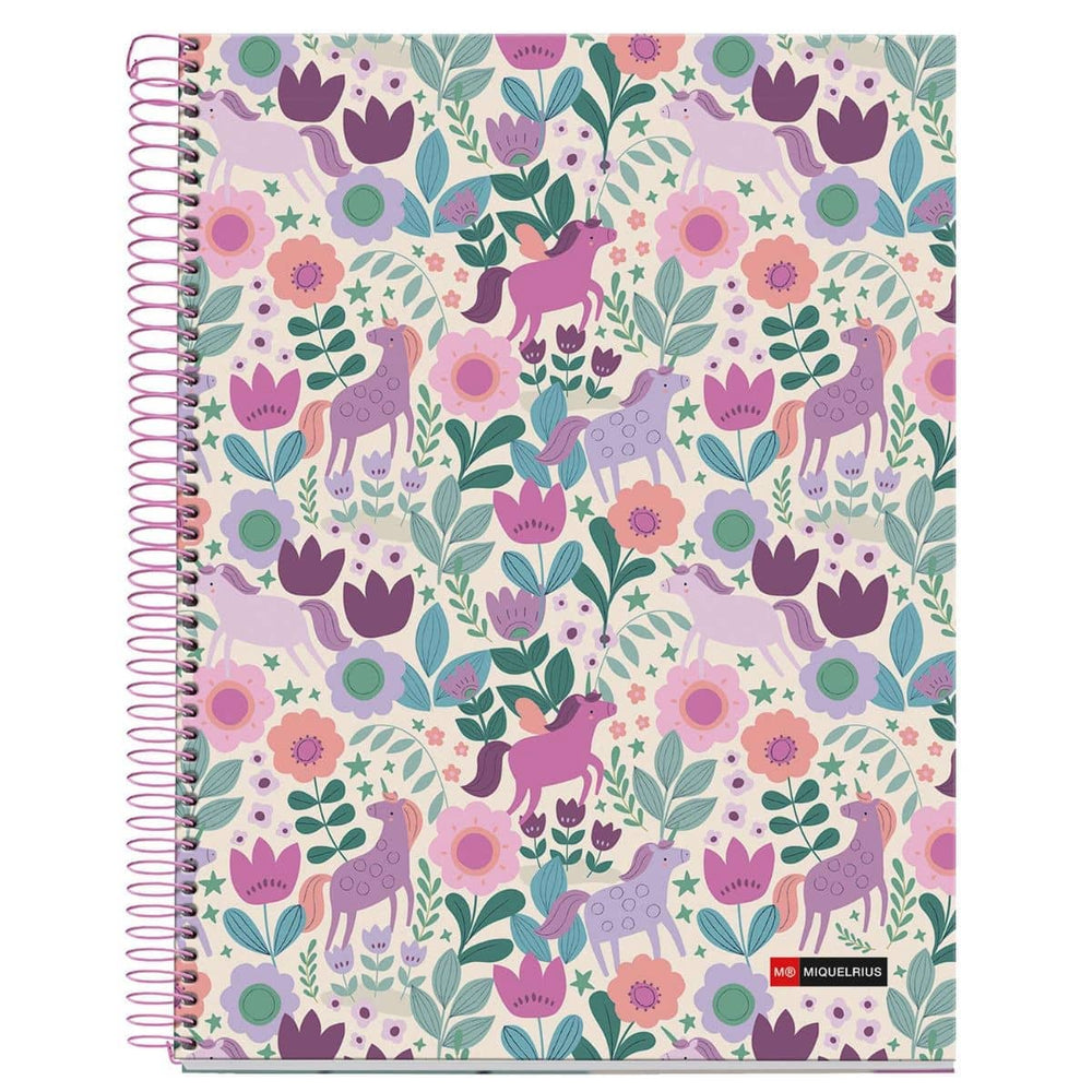 Spiralblock, liniertes A4-Heft – Magic Unicorn, 120 Seiten
