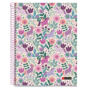 Spiralblock, liniertes A4-Heft – Magic Unicorn, 120 Seiten